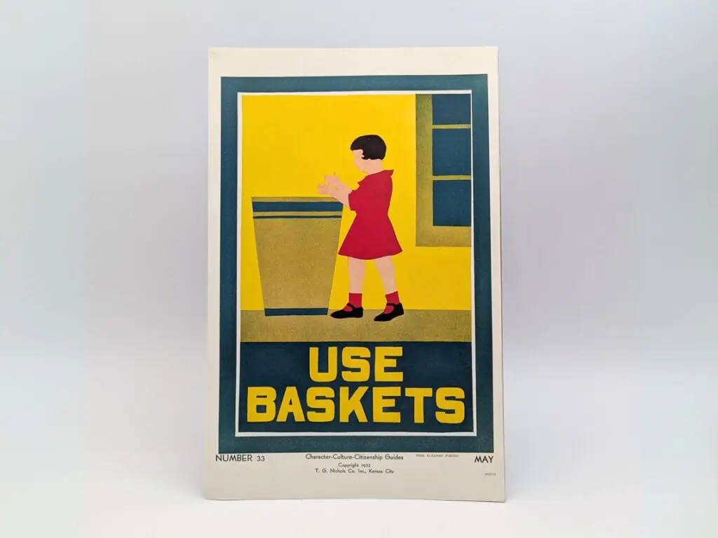 Vintage Print "Use Baskets" by Bess Eleanor - 1932 Lithograph