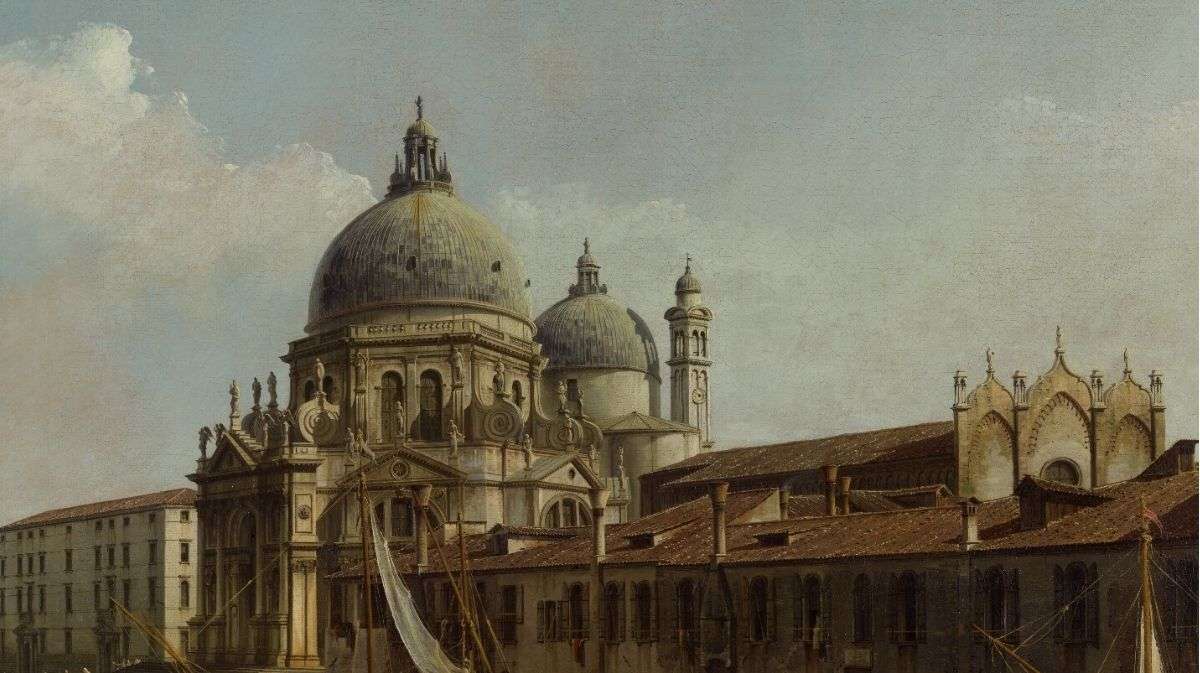 View of the Grand Canal Santa Maria della Salute and the Dogana from Campo Santa Maria Zobenigo - Bernardo Bellotto (1)