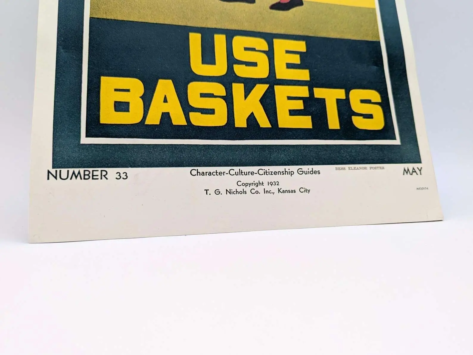 Bess Eleanor "Use Baskets" Lithograph - 1932 Vintage Classroom Print