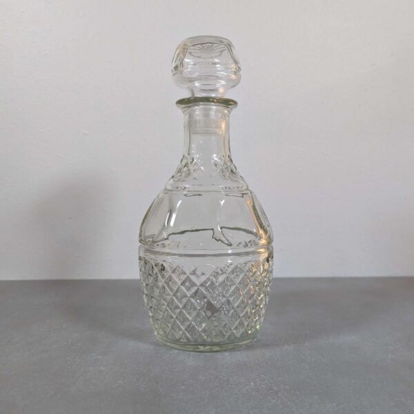 Princess House Glass Wine Carafe w/ Grape and Crown Designs