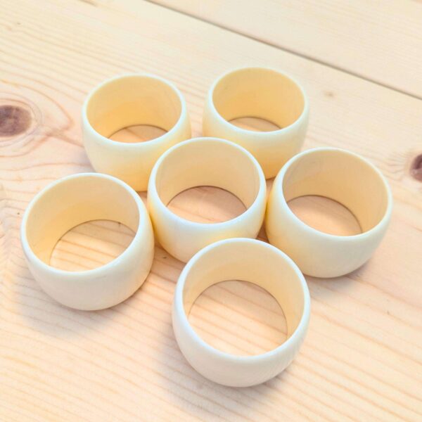 Vintage Off-White Plastic Napkin Rings - Set of 6