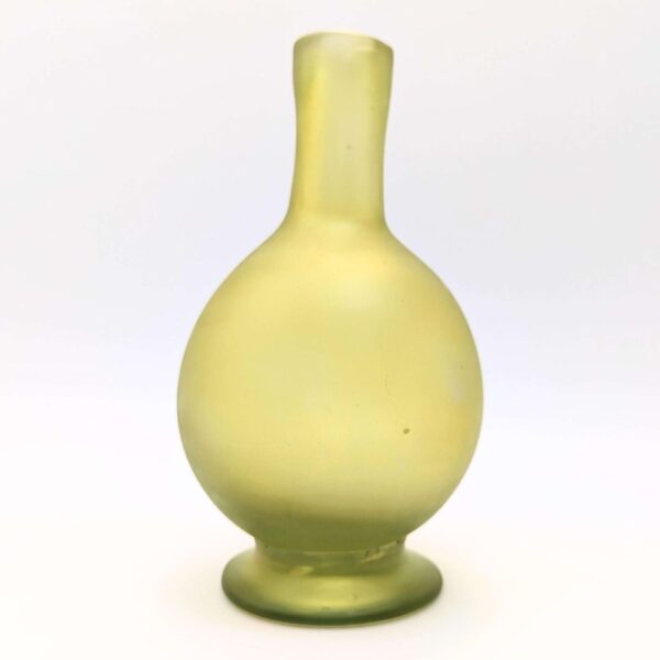 Handmade, Heavy-Duty Frosted Glass Green Vase